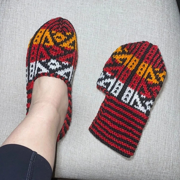 Handmade wool socks-slippers - Picture 2 of 3